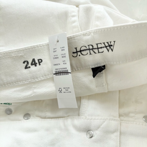 NWT J. Crew Petite Lower-rise Full-length Slim-wide Jean White Denim - Picture 4 of 6